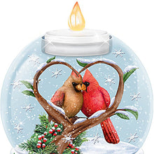 Load image into Gallery viewer, The Bradford Exchange Love Warms The Heart Illuminated Holiday Water Globe with Handcrafted Cardinal Sculpture with Flamesless Tea Light 4.75&quot;W x 6&quot;H - RCE Global Solutions
