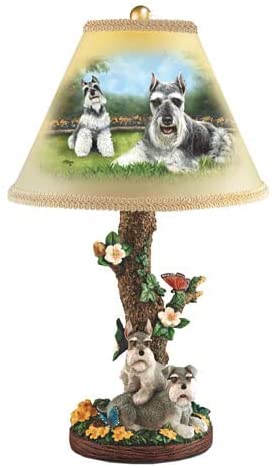 Schnauzer Table Lamp with Linda Picken Art and Sculpted Base by The Bradford Exchange - RCE Global Solutions