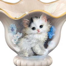 Load image into Gallery viewer, The Bradford Exchange Meta Pluckebaum Blue Eyed Beauty Cat Art Basket Centerpiece - RCE Global Solutions
