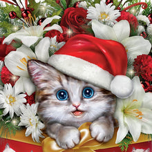 Load image into Gallery viewer, The Bradford Exchange Kayomi Harai Cat Art Christmas Floral Centerpiece Decoration - RCE Global Solutions
