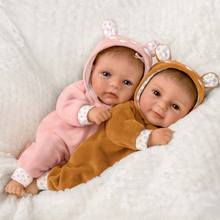Load image into Gallery viewer, The Ashton - Drake Galleries Oh Deer! The Twins are Here! Lifelike So Truly Real® Baby Twin Dolls Poseable with Soft RealTouch® Vinyl Skin Hand Rooted Hair by Master Doll Artist Sherry Rawn 14&quot;-Inches - RCE Global Solutions
