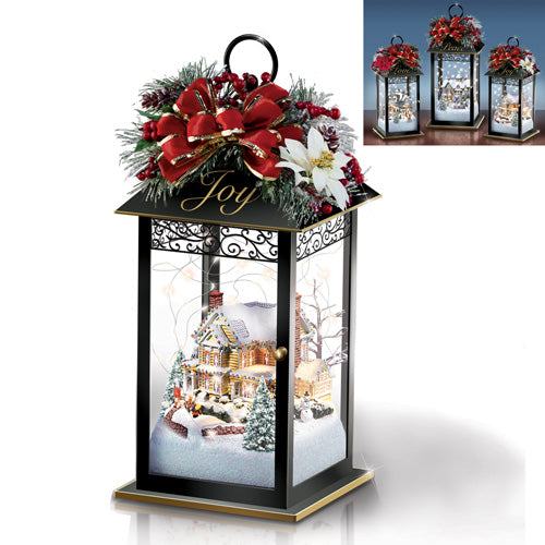 Thomas Kinkade Sparkle Of The Season Light Up Victorian Holiday Lanterns JOY - RCE Global Solutions