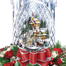 Load image into Gallery viewer, The Bradford Exchange All Is Bright Illuminated Crystal Candle Tabletop Centerpiece Christmas Decoration by Thomas Kinkade 10-Inches - RCE Global Solutions
