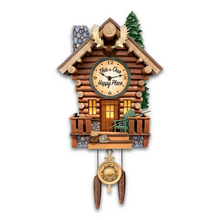 Load image into Gallery viewer, Log Cabin Illuminated Wall Clock With Wilderness Sounds by The Bradford Exchange - RCE Global Solutions
