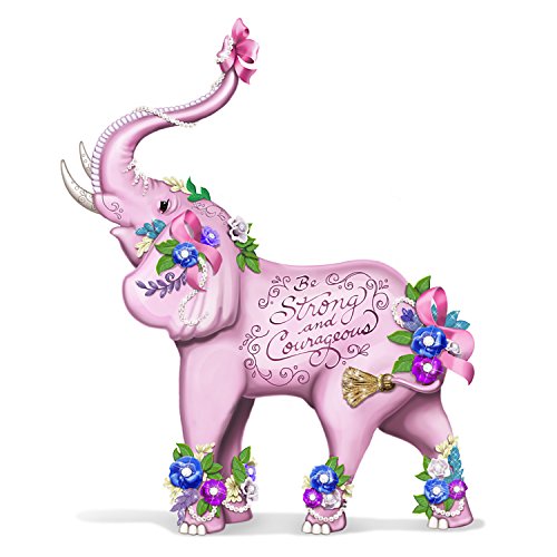 The Hamilton Collection Breast Cancer Awareness Elephant Figurine by Sally Barlow with Faux Gems - RCE Global Solutions