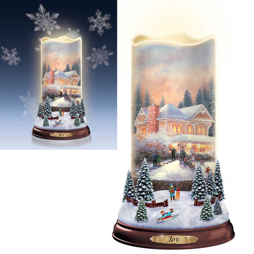 Thomas Kinkade Flurries of Light Candles with Snowflake Projectors - Joy #1 - RCE Global Solutions