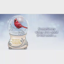 Load and play video in Gallery viewer, The Bradford Exchange Messenger from Heaven Memorial Cardinal Glitter Globe 5-Inches
