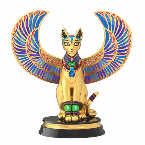 The Hamilton Collection Sparkling Egyptian Feline of the Nile Sculpture with Swarovski Crystals by Blake Jensen 7.76-inches