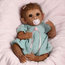 Load image into Gallery viewer, The Ashton-Drake Galleries Clementine So Truly Real® Weighted Poseable Baby Girl Monkey Doll with RealTouch® Vinyl Skin by Linda Murray 14&quot;-inches - RCE Global Solutions
