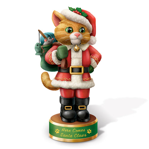 Bradford Exchange A Meowwy Little Christmas Sculpture Here Comes Santa Claus - RCE Global Solutions