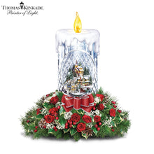 Load image into Gallery viewer, The Bradford Exchange All Is Bright Illuminated Crystal Candle Tabletop Centerpiece Christmas Decoration by Thomas Kinkade 10-Inches - RCE Global Solutions
