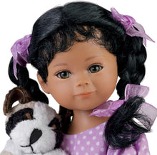 Load image into Gallery viewer, The Ashton-Drake Galleries Kimani &amp; Her Plush Puppy African American Child Doll Hand-painted Poseable Collectible Doll by Mayra Garza 9-inches - RCE Global Solutions
