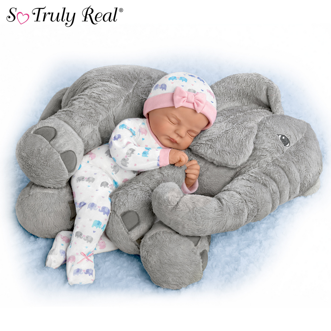 The Ashton - Drake Galleries Elle & Peanut So Truly Real® Lifelike & Handcrafted With Soft RealTouch® Vinyl Skin Realistic Weighted Doll by Violet Parker 16