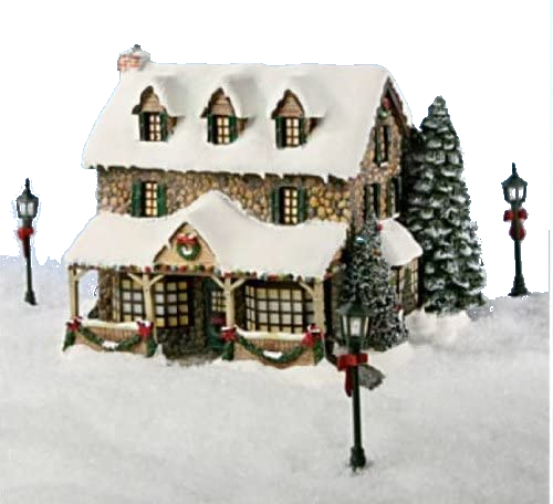 Thomas Kinkade "Painter of Light" Hawthorne Lighted Village "From the Heart Gifts" Sculpture Christmas Decoration 6-Inches