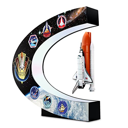 The Bradford Exchange NASA Levitating Space Shuttle Illuminated Sculpture with Custom Base Featuring The First Mission Insignias of All 6 Space Shuttles - RCE Global Solutions