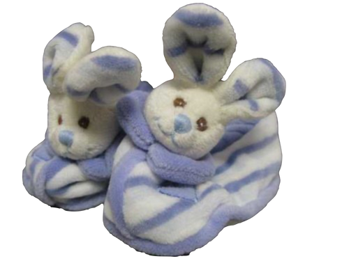 Bukowski Design Paul the Bunny Booties Blue Super Soft High Quality Plush Size 0-9M - RCE Global Solutions