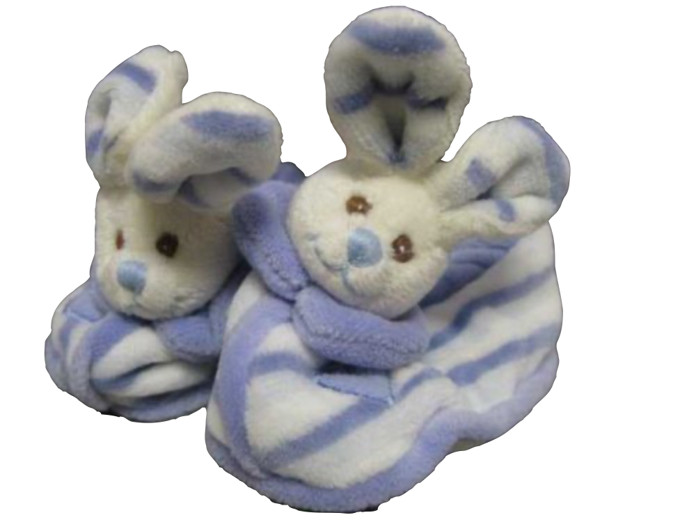 Bukowski Design Paul the Bunny Booties Blue Super Soft High Quality Plush Size 0-9M - RCE Global Solutions