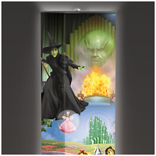 Load image into Gallery viewer, The Bradford Exchange The Wizard of Oz Floor Lamp Decor with Follow the Yellowbrick Road to Emerald City Art on 4 Sided Fabric Shade Wood Tone Base With Foot Pedal Switch 5&#39;-Feet - RCE Global Solutions
