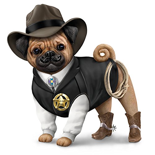 The Hamilton Collection Cowboy Pug Collectible Figurine with Sheriff Uniform - RCE Global Solutions
