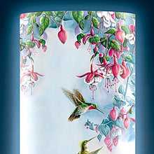 Load image into Gallery viewer, The Bradford Exchange Jewels Of The Garden Table Lamp Hummingbird Atrwork by Wanda Mumm 7-inches - RCE Global Solutions
