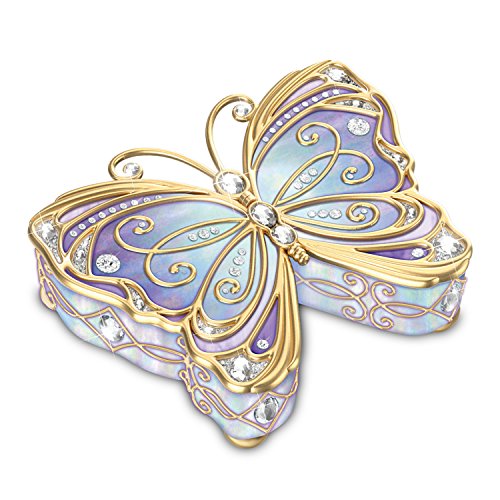The Bradford Exchange Butterfly Heirloom Porcelain Collectible Music Box with Velvet Lined Storage - RCE Global Solutions