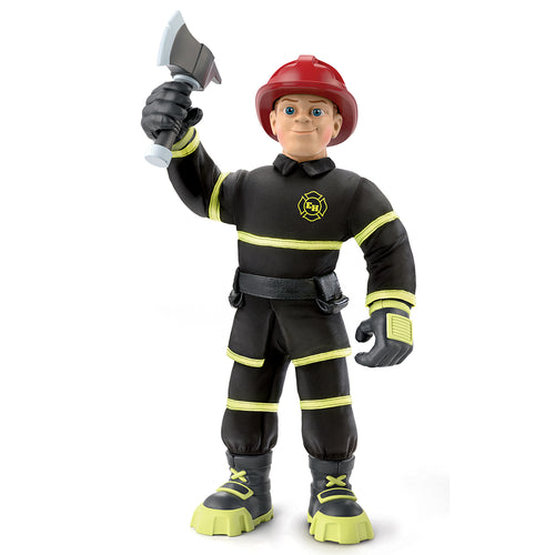 The Ashton-Drake Galleries Fireman Finn Action Figure Huggable Cloth Body with Soft Sturdy Jointed Poseable Vinyl Head Hands Feet and Authentic Cloth Fireman Uniform 14