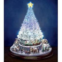 Load image into Gallery viewer, The Bradford Exchange Thomas Kinkade Art Inspired Reflections Of Christmas Genuine Crystal Tabletop Tree With Color Changing Lights Locomotive Motion Train and 8 Holiday Melodies Music 10&quot;-Inches - RCE Global Solutions
