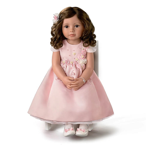 The Ashton-Drake Galleries Isn't She Lovely So Truly Real® Lifelike Child Girl Doll with Custom Satin Dress Poseable Arms and Soft RealTouch® Vnyl Skin 28