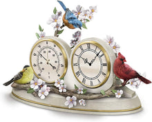 Load image into Gallery viewer, The Bradford Exchange Nature&#39;s Timeless Moments Sculpted Songbird Desktop Clock &amp; Weather Barometer - RCE Global Solutions
