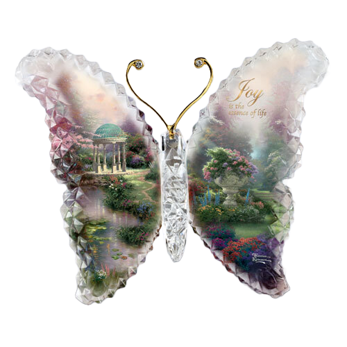 Thomas Kinkade Garden of Paradise Crystalline Butterfly Sculpture - JOY