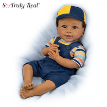 Load image into Gallery viewer, The Ashton - Drake Galleries Just Too Cute Jackson So Truly Real® Lifelike &amp; Realistic Weighted African American Baby Boy Doll by Linda Murray 18-inches - RCE Global Solutions
