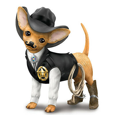 Spurs in Fur Sheriff S Paws Chihuahua Dog Figurine Bradford Exchange - RCE Global Solutions