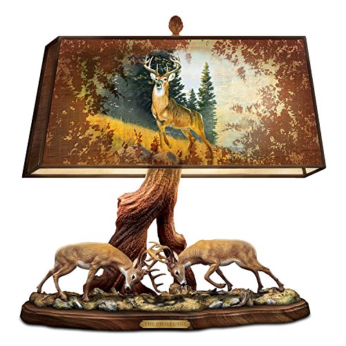 The Bradford Exchange The Wilderness Challenge Sculptural Deer Lamp with Al Agnew Art on Fabric Shade - RCE Global Solutions