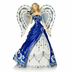 Hamilton Collection - Glimmering Blue Willow Angel Figurine by Bradford Exchange - RCE Global Solutions