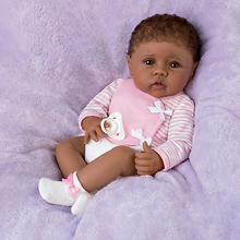 Load image into Gallery viewer, The Ashton - Drake Galleries Blessing From the Start Lifelike So Truly Real® African American Black Baby Girl Doll Weighted Fully Poseable with Soft RealTouch® Vinyl Skin by Master Doll Artist Linda Murray 16&quot;-Inches - RCE Global Solutions
