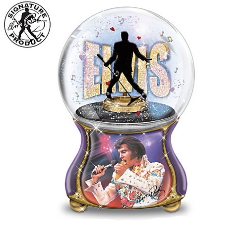 The Bradford Exchange Elvis Presley Burning Love Musical Glitter Globe Plays Elvis's Voice and Song #1