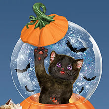 Load image into Gallery viewer, The Bradford Exchange Happy Meow-loween Illuminated Holiday Water Globe Sculpture Collection by Kayomi Harai 4.2-inches - RCE Global Solutions
