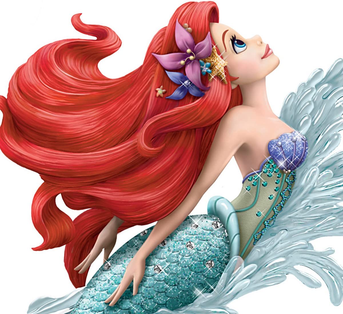Disney Ariel The Little Mermaid Loose Pink Glitter Handle Licensed