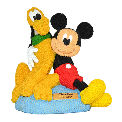 The Bradford Exchange Disney Knit Together Mickey and Pluto Sculpture