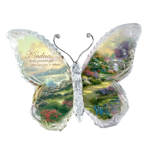 Thomas Kinkade Garden of Paradise Crystalline Butterfly Sculpture - KINDNESS