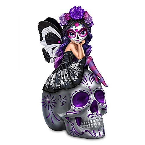 The Hamilton Collection Jasmine Becket-Griffith Spirit of The Dearly Loved Glow-in-The-Dark Sugar Skull Figurine - RCE Global Solutions