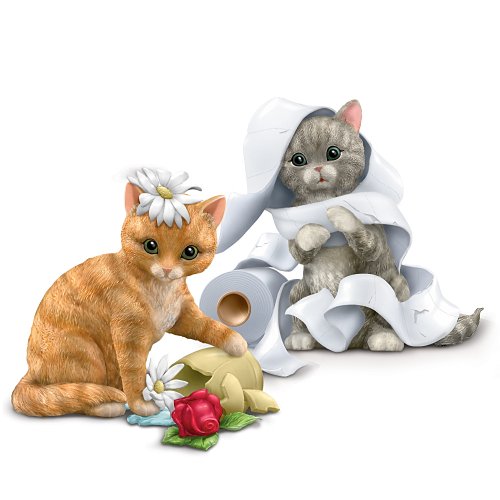 Little Cat-astrophies Kitten Figurines: Set Of Two by The Hamilton Collection - RCE Global Solutions