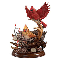 Load image into Gallery viewer, The Bradford Exchange &quot;Cozy Cardinals&quot;  Issue #1 Nature&#39;s Masterpieces Songbird Sculpture 7&quot;W x 10&quot;H - RCE Global Solutions
