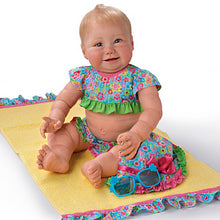 Load image into Gallery viewer, The Ashton - Drake Galleries &quot;Beach Baby&quot; Girl Doll With Sunglasses &amp; Towel Poseable So Truly Real® with RealTouch® Vinyl Skin &amp; Hand-rooted Hair by Sherry Miller 21-inches - RCE Global Solutions
