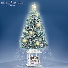 Load image into Gallery viewer, The Bradford Exchange Thomas Kinkade Festival of Lights Illuminated Tabletop Christmas Tree Featuring Snow-Tipped Branches, Pearlescent Garland &amp; Lighted Lantern Ornaments - RCE Global Solutions
