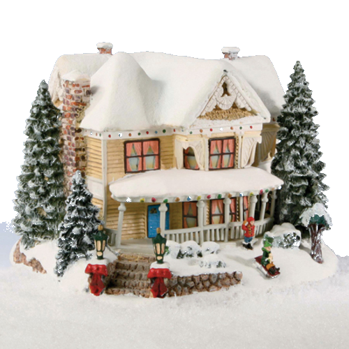 The Bradford Exchange Thomas Kinkade Hawthorne Village Victorian Homestead Christmas Decorations