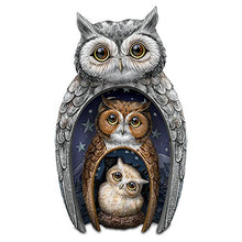 Load image into Gallery viewer, Blake Jensen Owl Family Nesting Trio Figurine Set with Swarovski Crystals by The Hamilton Collection - RCE Global Solutions
