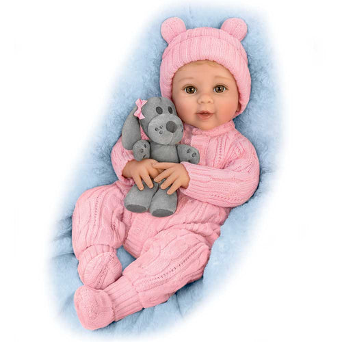 The Ashton - Drake Galleries Arianna Snuggle Pup Baby With Plush Dog RealTouch® Vinyl Skin So Truly Real® Lifelike & Realistic Weighted Doll by Sherry Rawn 17-inches - RCE Global Solutions