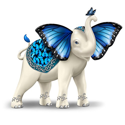 The Hamilton Collection Blue Morpho Butterfly and Elephant Collectible Hand-Painted Figurine - RCE Global Solutions